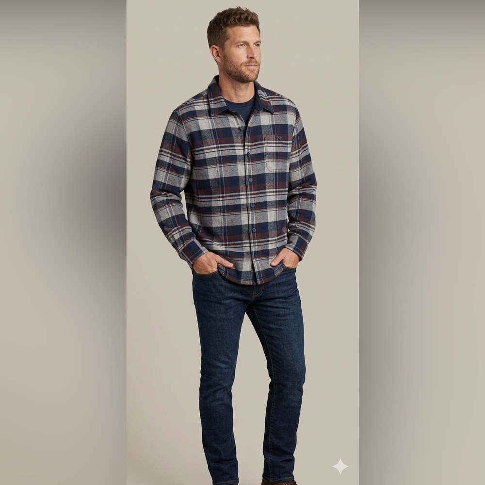 🔥 Take 50% OFF- WeatherProof Men's Plaid Shirt - Blue and Brown, Size-XL - Picture 13 of 13